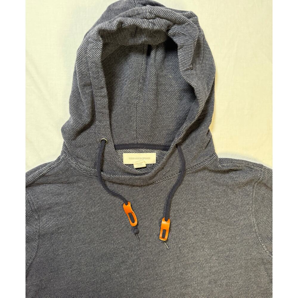 Frederik Anderson Copenhagen Hoodie Mens Large Blue Pullover Sweater Knit - Picture 3 of 10